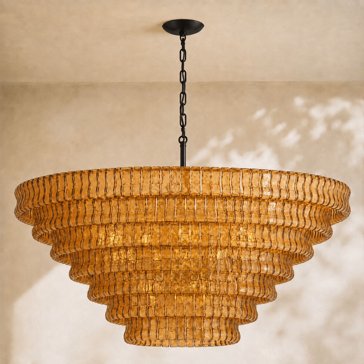 Amor 7-Tier Ghiaccio Glass Round Chandelier 60"