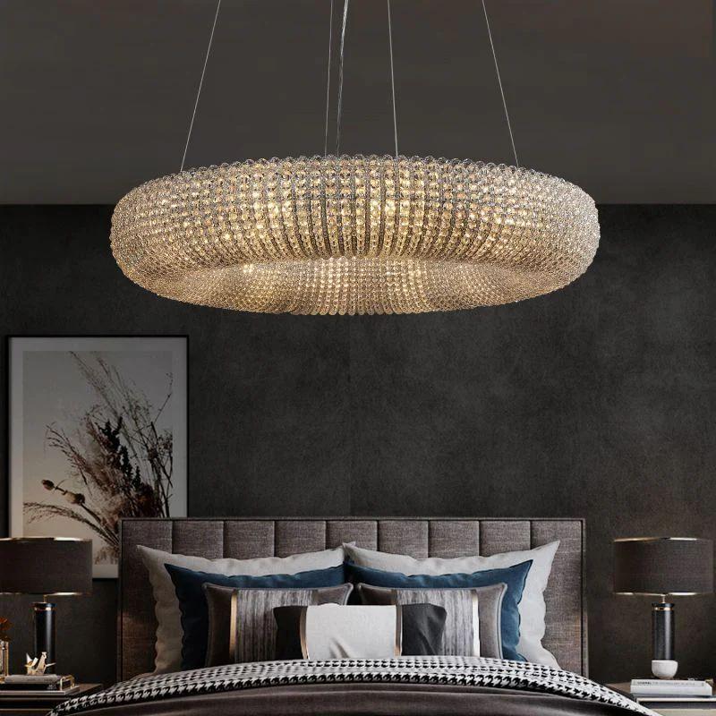 Halo Crystal Round LED Chandelier 32" - Grace Lamp