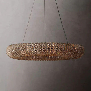 Halo Crystal Round LED Chandelier 32" - Grace Lamp