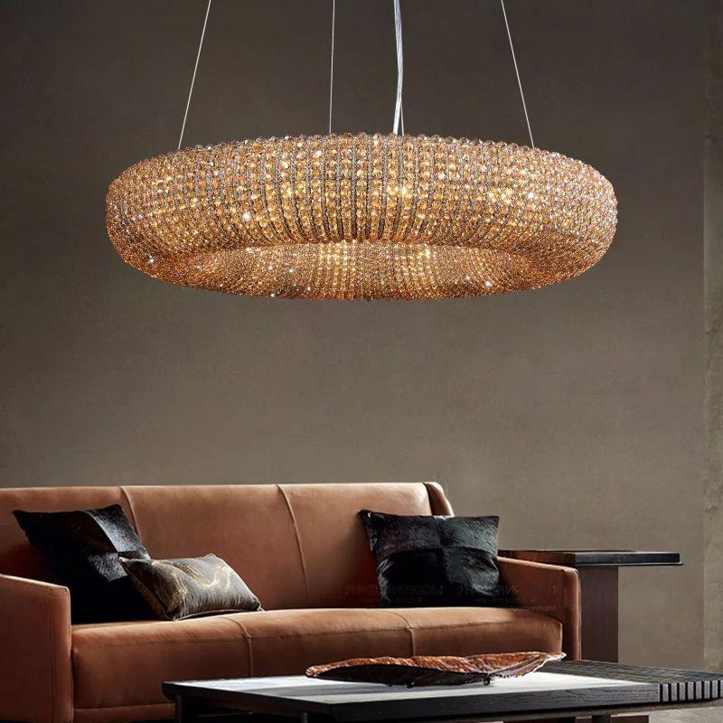 Halo Crystal Round LED Chandelier 32" - Grace Lamp
