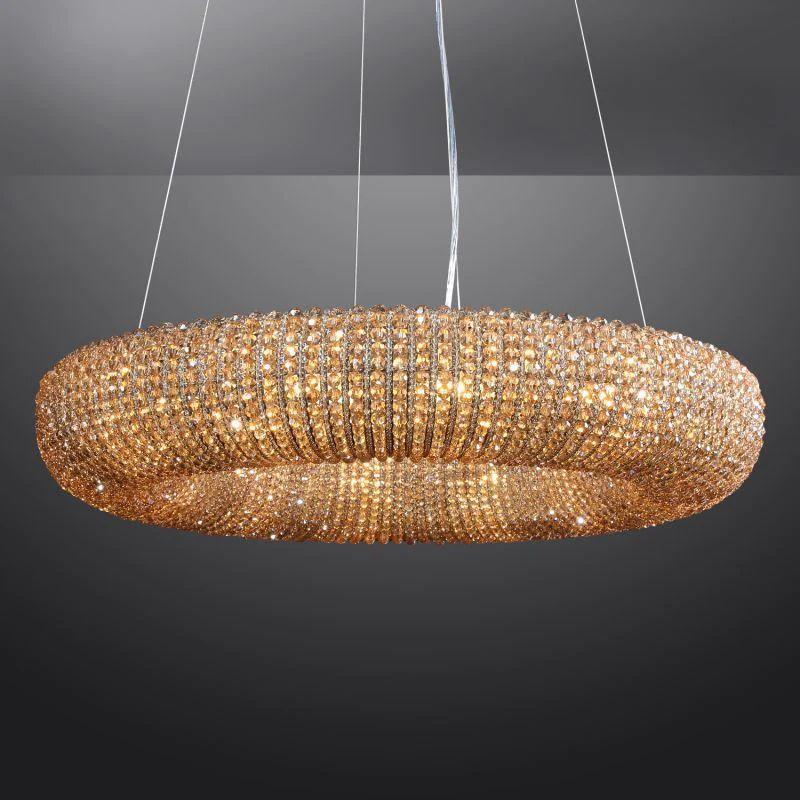 Halo Crystal Round LED Chandelier 32" - Grace Lamp
