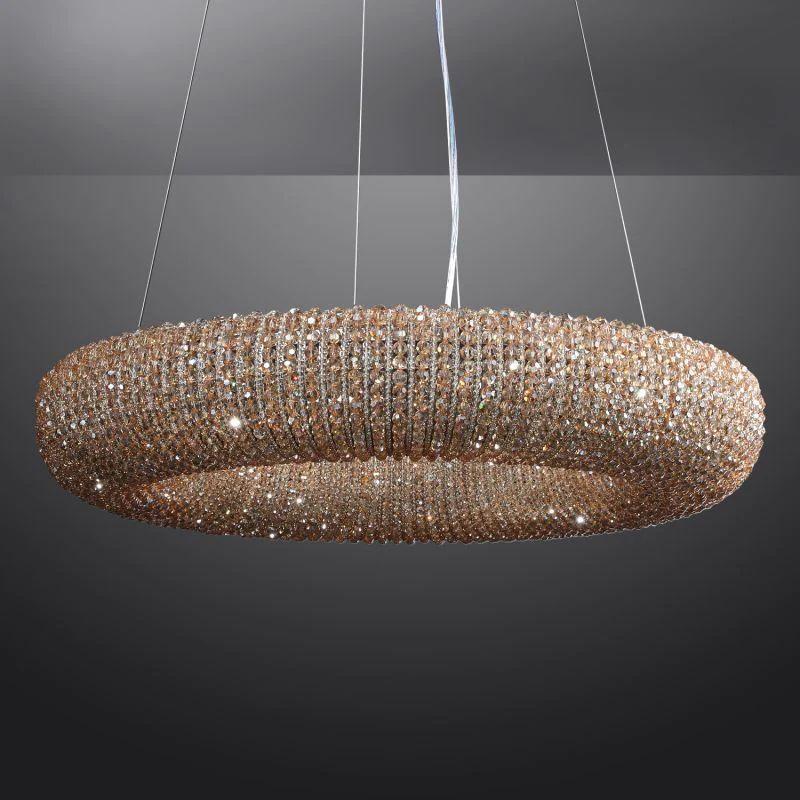 Halo Crystal Round LED Chandelier 32" - Grace Lamp