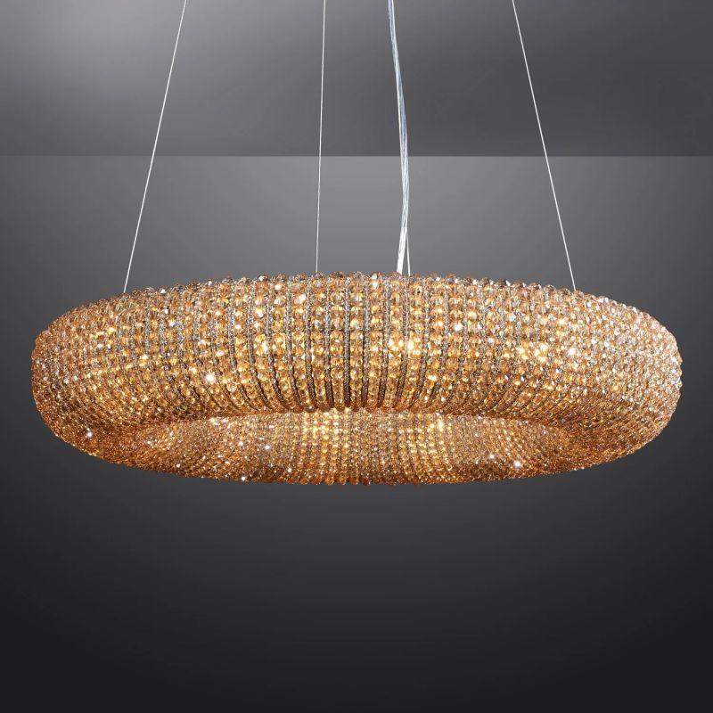 Halo Crystal Round LED Chandelier 59" - Grace Lamp