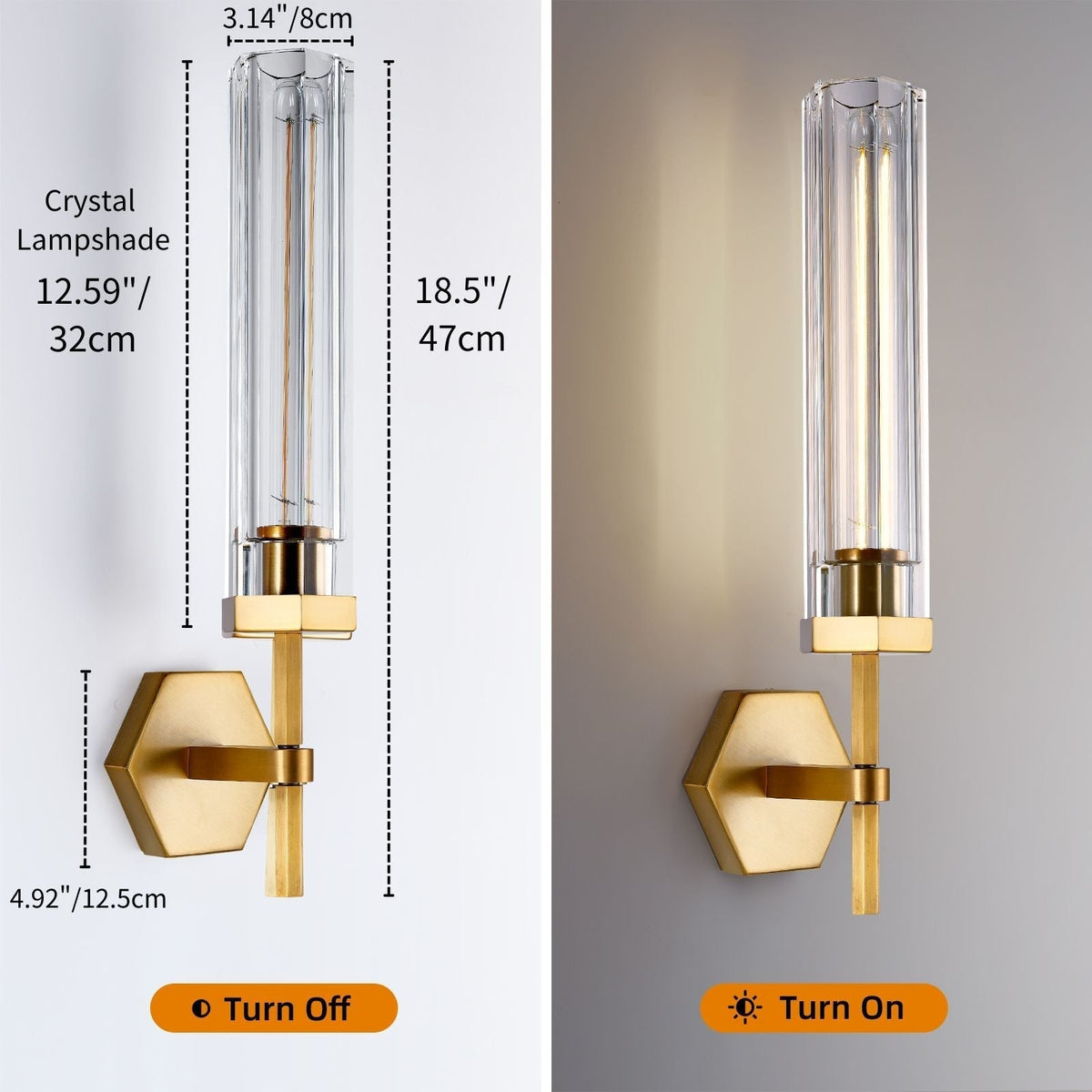 Lambert Hexagonal Double Sconce - Grace Lamp