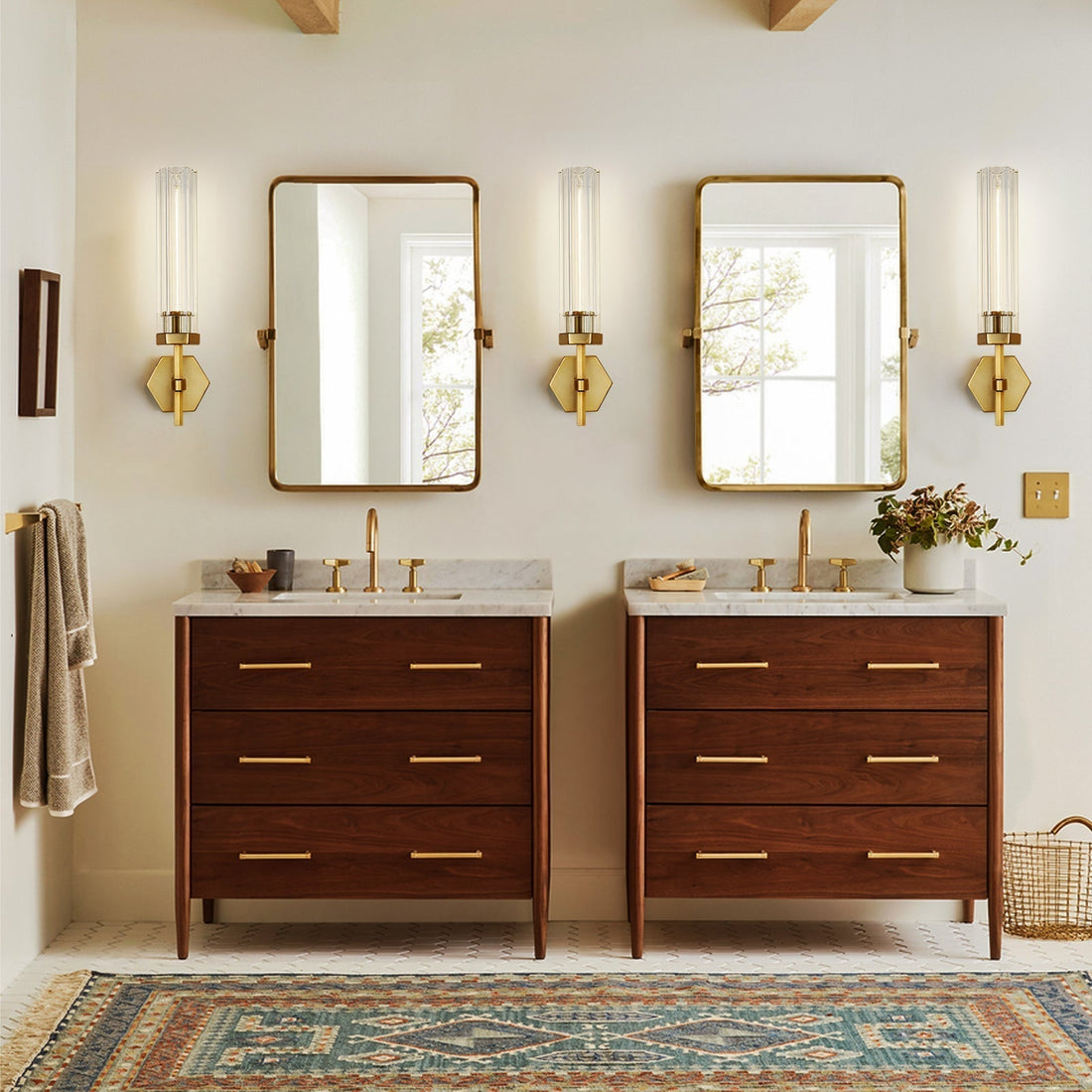 Lambert Hexagonal Double Sconce - Grace Lamp
