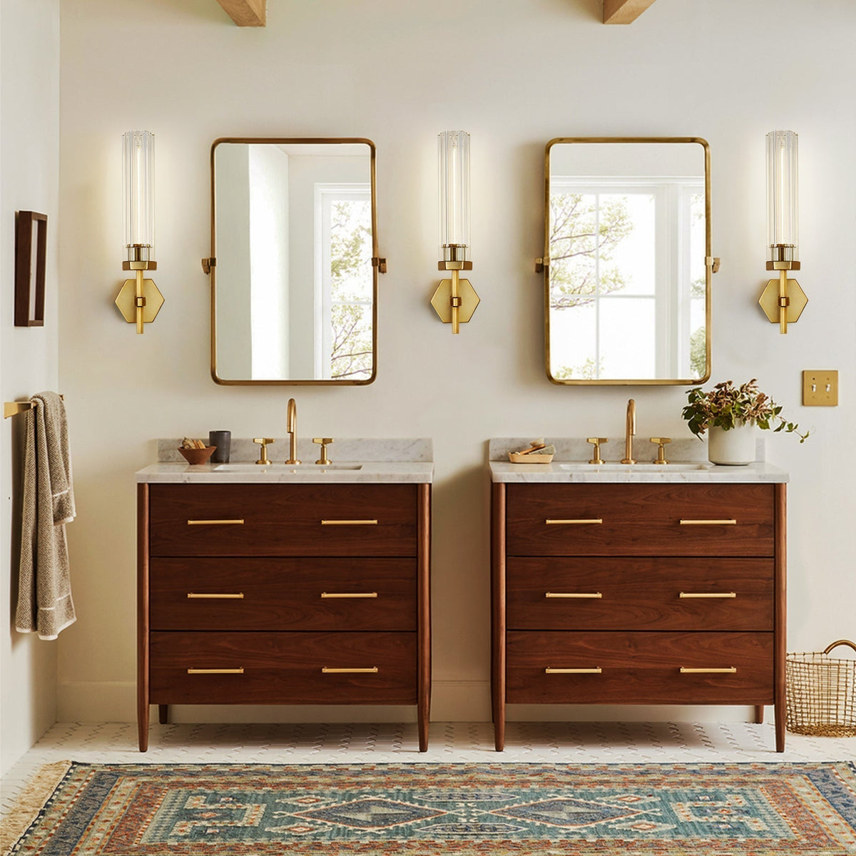 Lambert Hexagonal Double Sconce - Grace Lamp