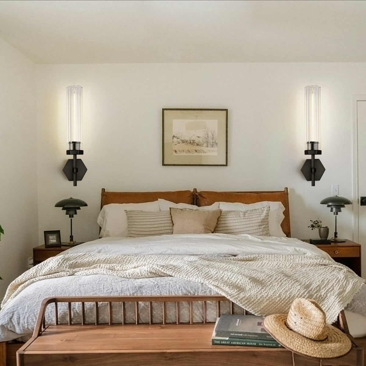 Lambert Hexagonal Double Sconce - Grace Lamp