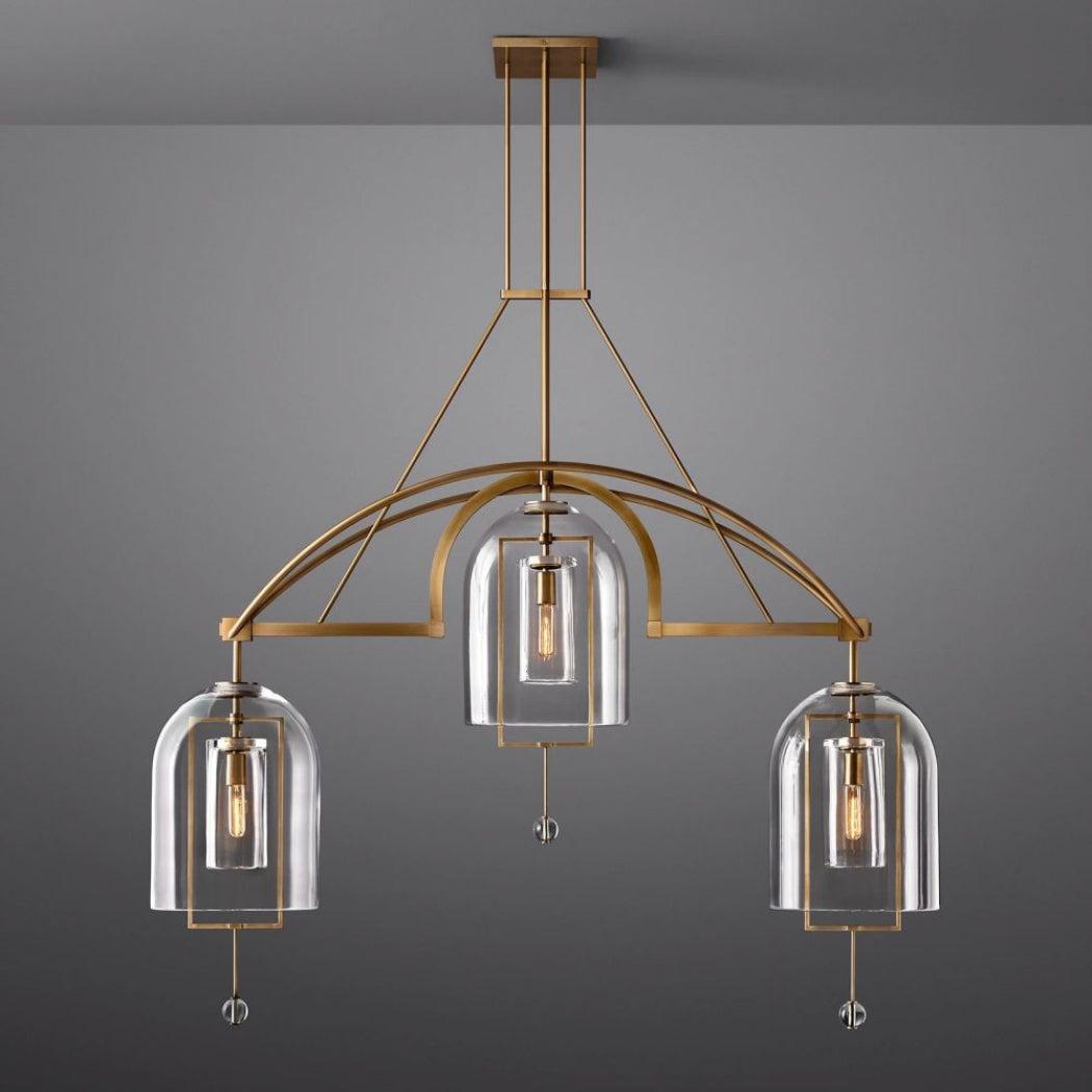 Fulcrum Linear Chandelier 61" 3 Lights - Grace Lamp
