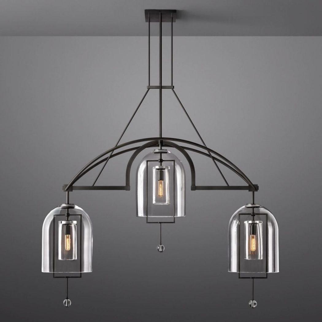 Fulcrum Linear Chandelier 61" 3 Lights - Grace Lamp