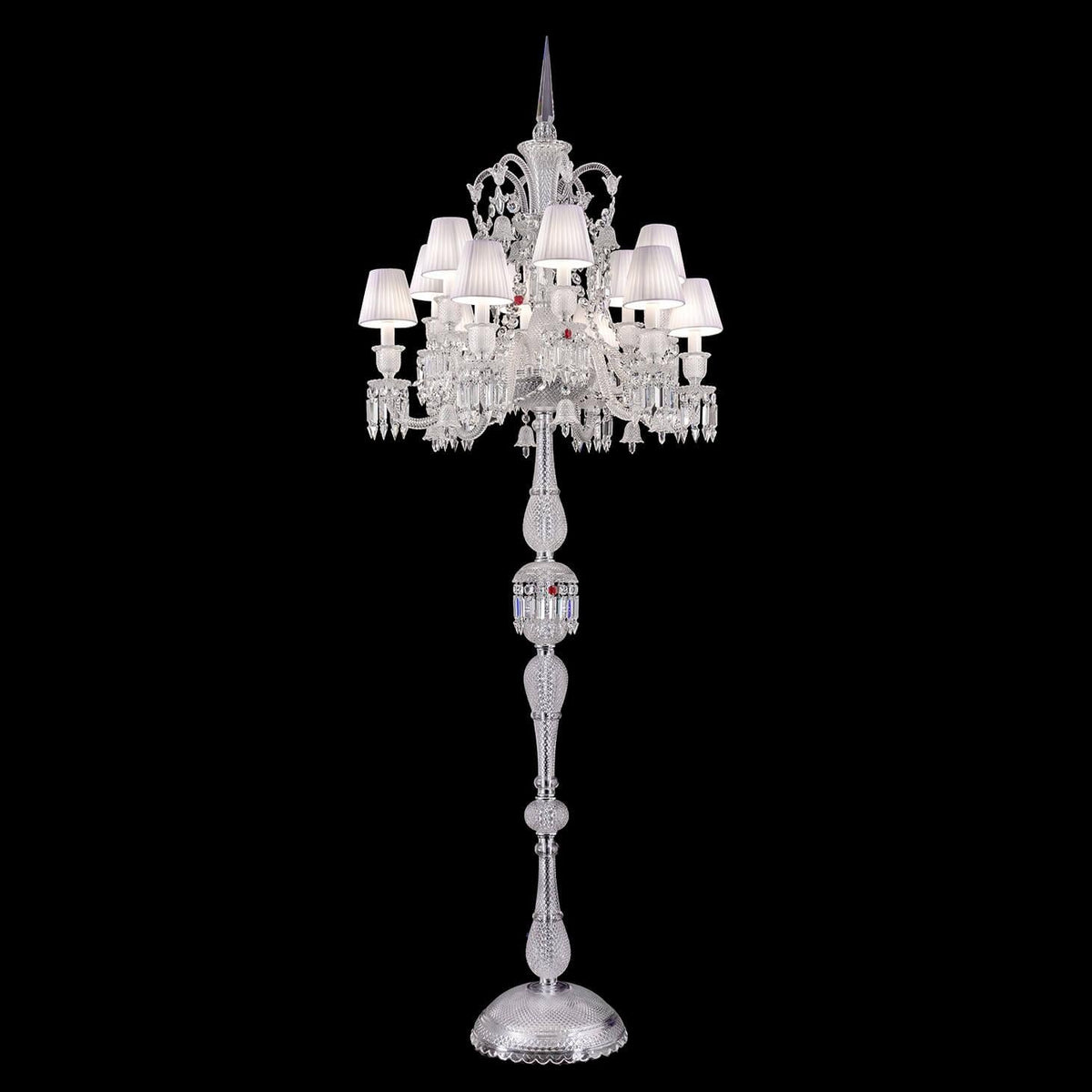 Baccarat Zénith Crystal Candelabra With Fabric Shade - Grace Lamp