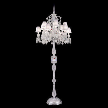 Baccarat Zénith Crystal Candelabra With Fabric Shade - Grace Lamp