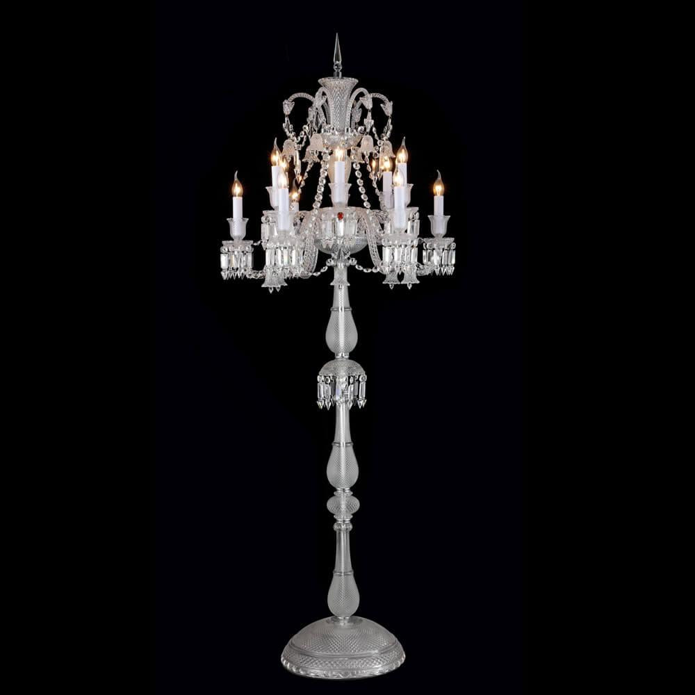 Baccarat Zénith Crystal Candelabra With Fabric Shade - Grace Lamp
