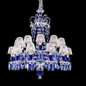 Baccarat Zenith Faunacrystopolis Blue Crystal Chandelier - Grace Lamp