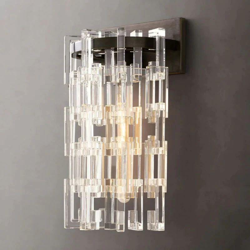 Marigan Crystal Round Sconce 17"H - Grace Lamp