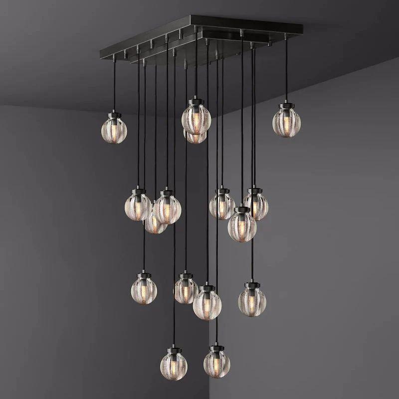 Pearl Rectangle Chandelier 36" For Dining Room Kitchen - Grace Lamp