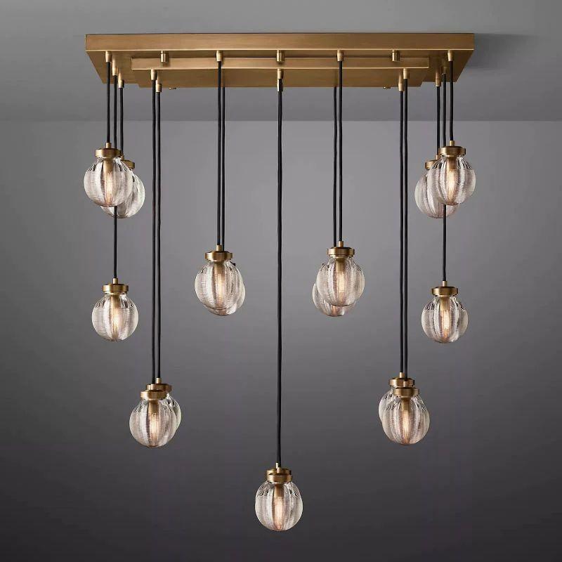 Pearl Rectangle Chandelier 36" For Dining Room Kitchen - Grace Lamp