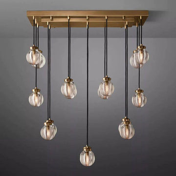 Pearl Rectangle Chandelier 36" For Dining Room Kitchen - Grace Lamp