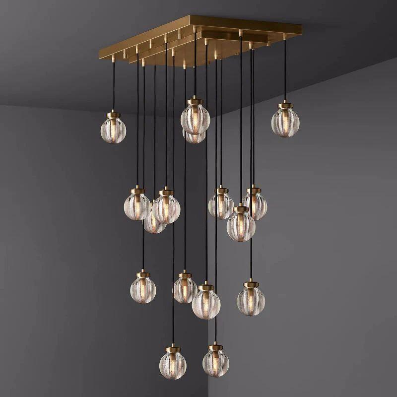 Pearl Rectangle Chandelier 36" For Dining Room Kitchen - Grace Lamp