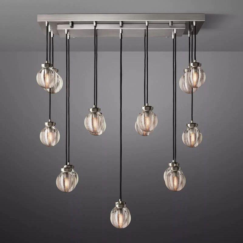 Pearl Rectangle Chandelier 36" For Dining Room Kitchen - Grace Lamp