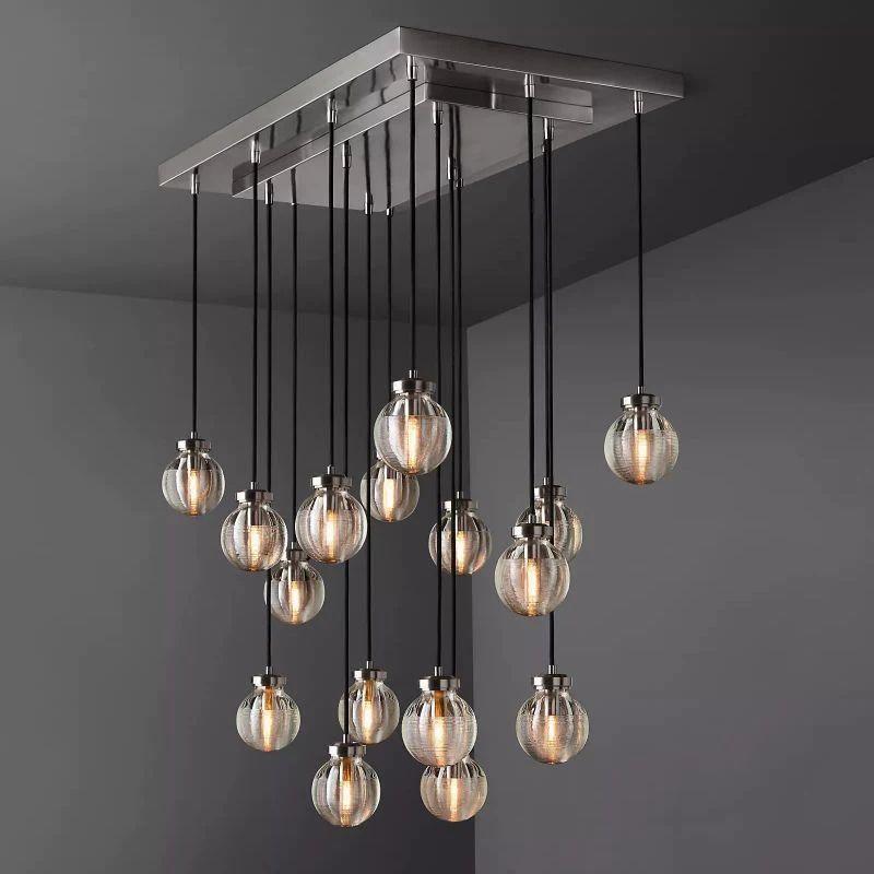 Pearl Rectangle Chandelier 36" For Dining Room Kitchen - Grace Lamp