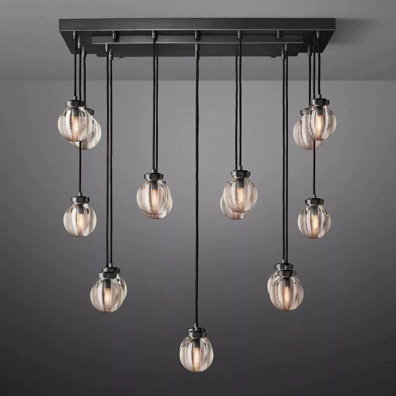 Pearl Rectangle Chandelier 36" For Dining Room Kitchen - Grace Lamp