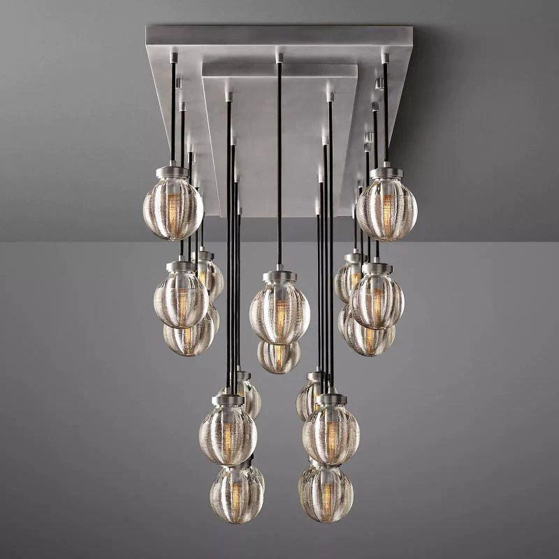 Pearl Rectangle Chandelier 54" For Kitchen Island Dining Room - Grace Lamp