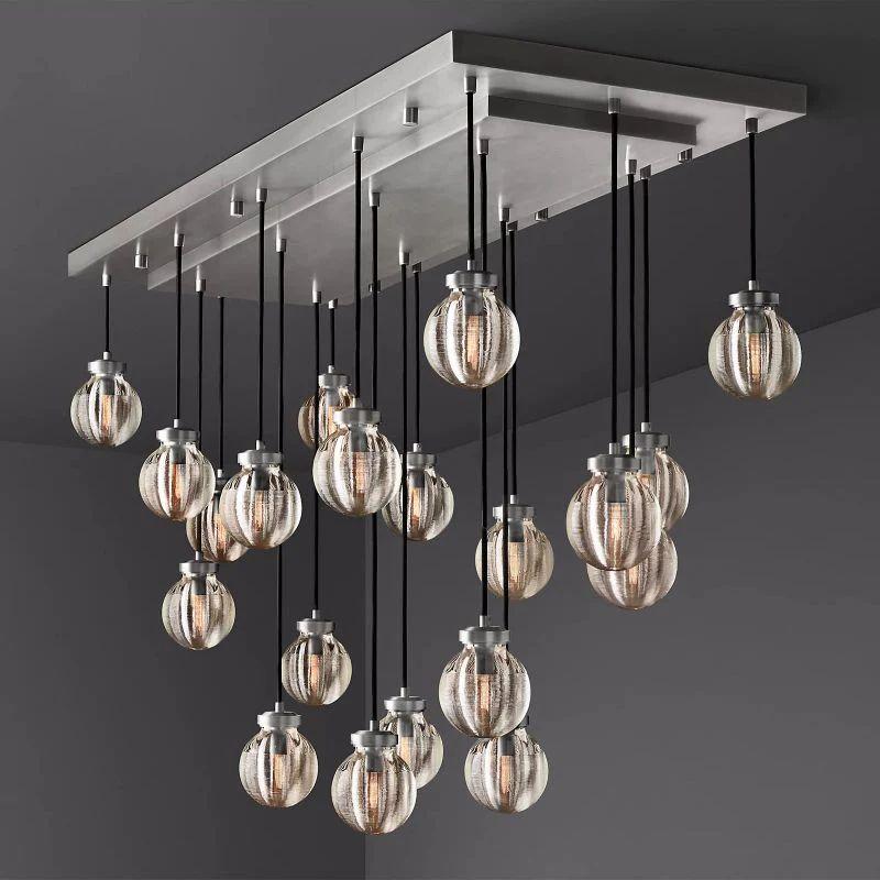 Pearl Rectangle Chandelier 54" For Kitchen Island Dining Room - Grace Lamp