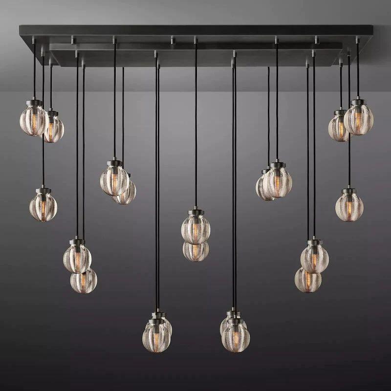 Pearl Rectangle Chandelier 54" For Kitchen Island Dining Room - Grace Lamp