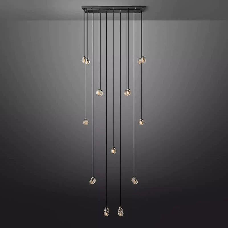 Pearl Rectangle Chandelier 54" For Kitchen Island Dining Room - Grace Lamp