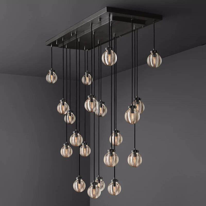 Pearl Rectangle Chandelier 54" For Kitchen Island Dining Room - Grace Lamp