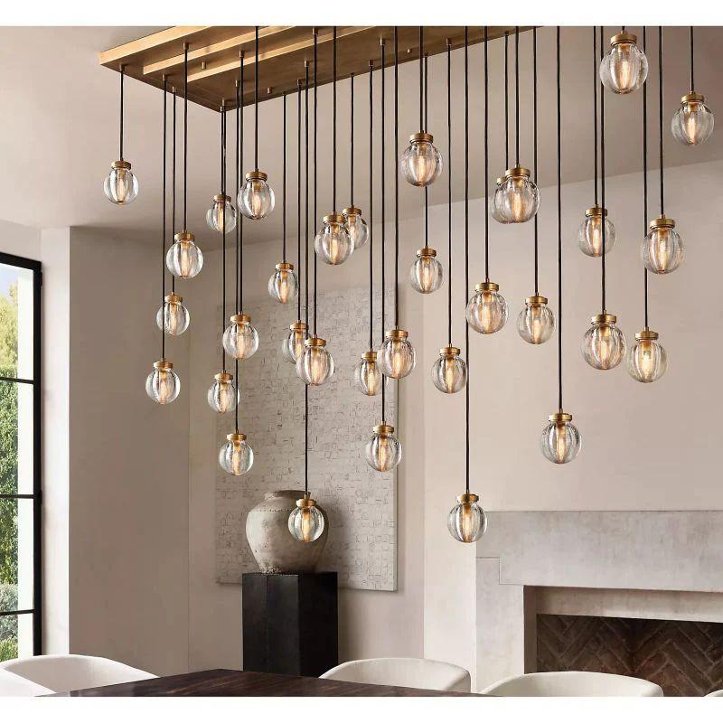 Pearl Rectangle Chandelier 54" For Kitchen Island Dining Room - Grace Lamp