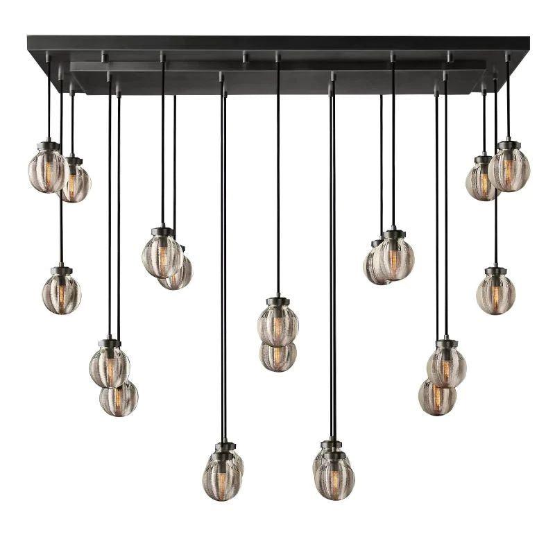 Pearl Rectangle Chandelier 54" For Kitchen Island Dining Room - Grace Lamp