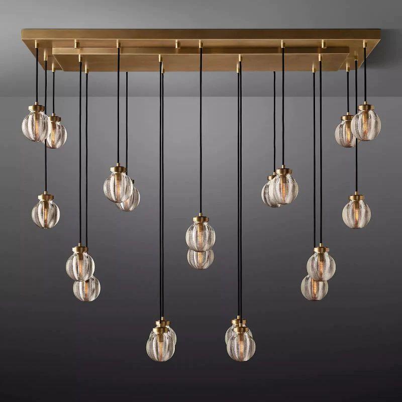 Pearl Rectangle Chandelier 54" For Kitchen Island Dining Room - Grace Lamp