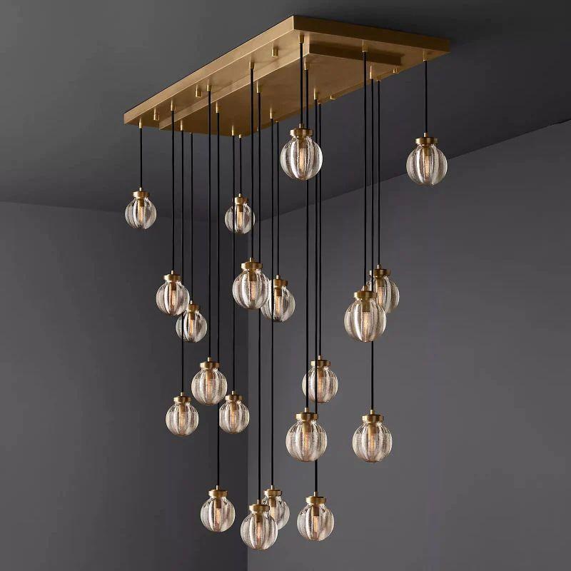 Pearl Rectangle Chandelier 54" For Kitchen Island Dining Room - Grace Lamp