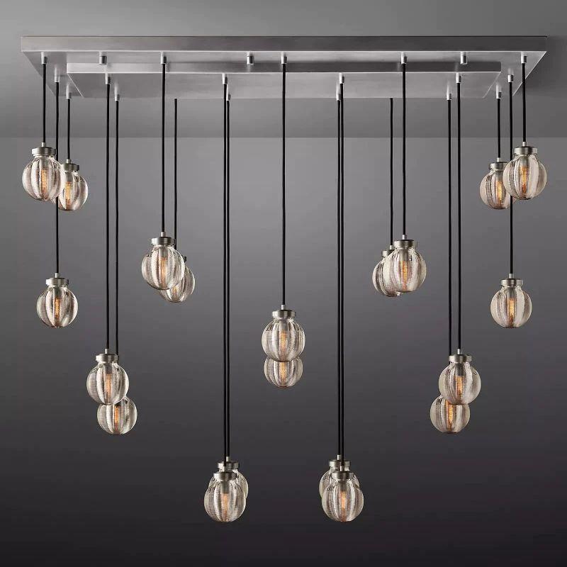 Pearl Rectangle Chandelier 54" For Kitchen Island Dining Room - Grace Lamp