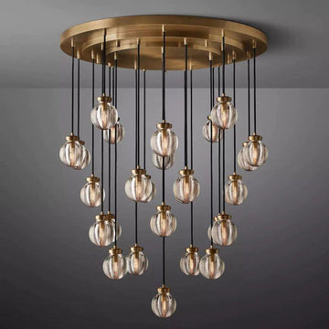 Pearl Round Chandelier 38" - Grace Lamp