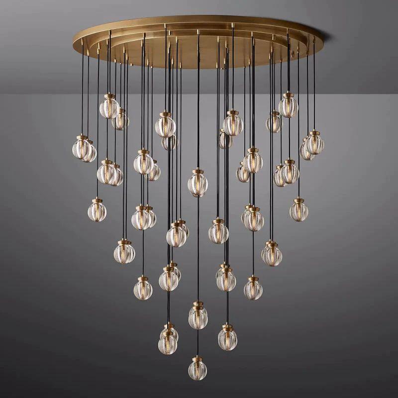Pearl Round Chandelier 60" For Living Room Dining Room - Grace Lamp