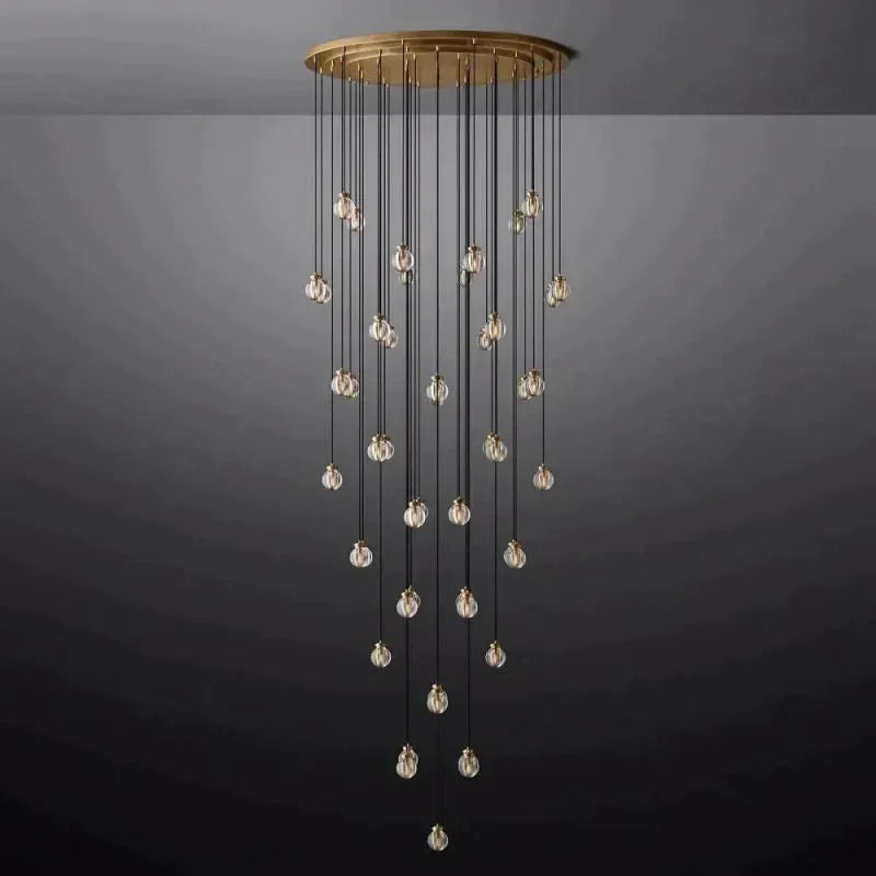Pearl Round Chandelier 60" For Living Room Dining Room - Grace Lamp