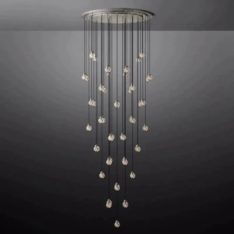 Pearl Round Chandelier 60" For Living Room Dining Room - Grace Lamp