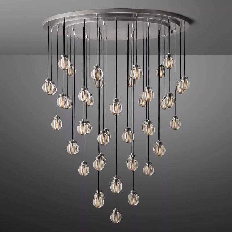 Pearl Round Chandelier 60" For Living Room Dining Room - Grace Lamp