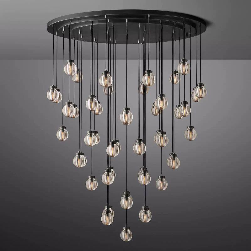 Pearl Round Chandelier 60" For Living Room Dining Room - Grace Lamp