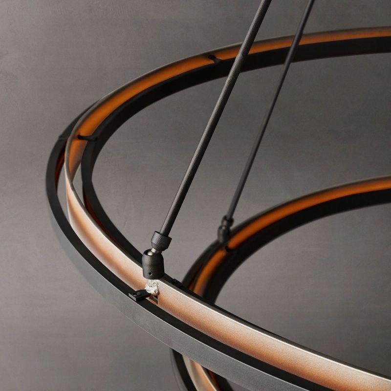 Peralta 2-Tier Round Black Chandelier 60" - Grace Lamp