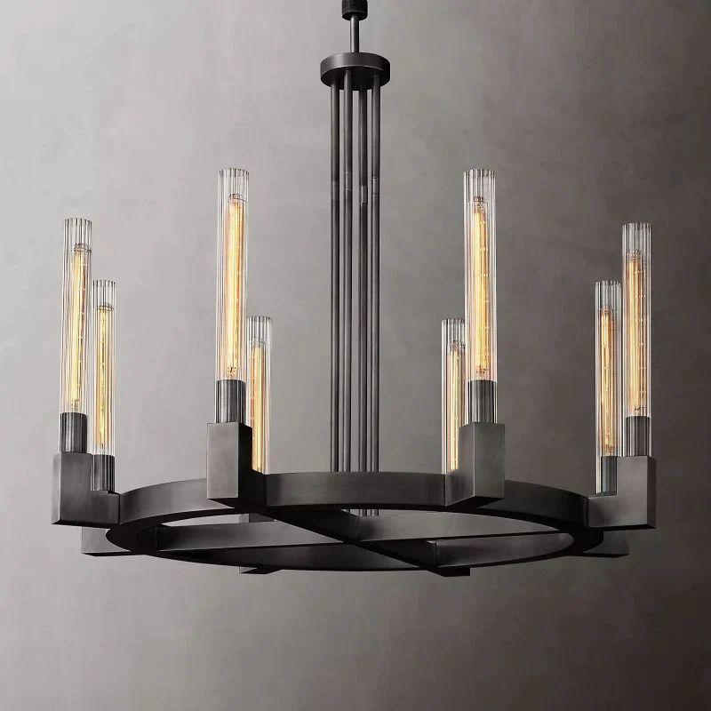 Cannel Glass Round Chandelier 36" - Grace Lamp
