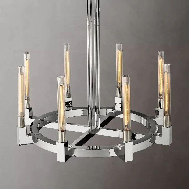 Cannel Glass Round Chandelier 36" - Grace Lamp