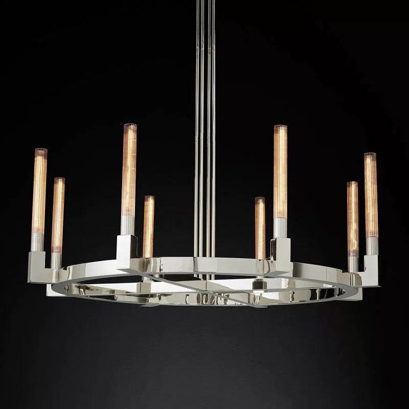 Cannel Glass Round Chandelier 48" - Grace Lamp