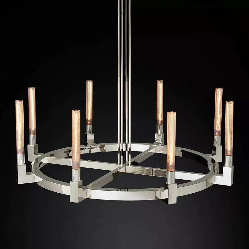 Cannel Glass Round Chandelier 48" - Grace Lamp