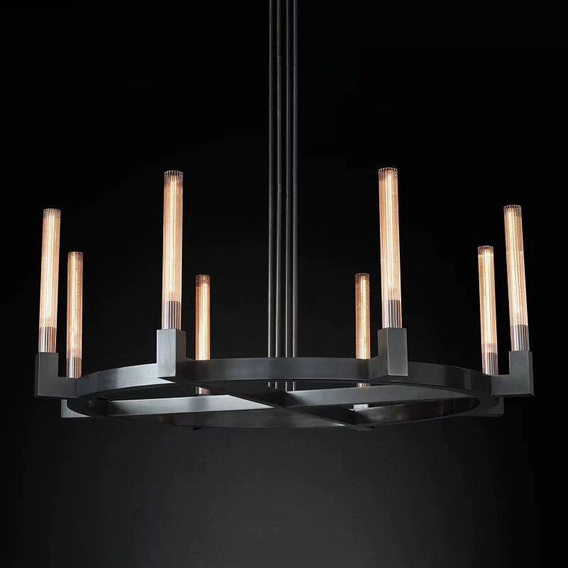 Cannel Glass Round Chandelier 48" - Grace Lamp