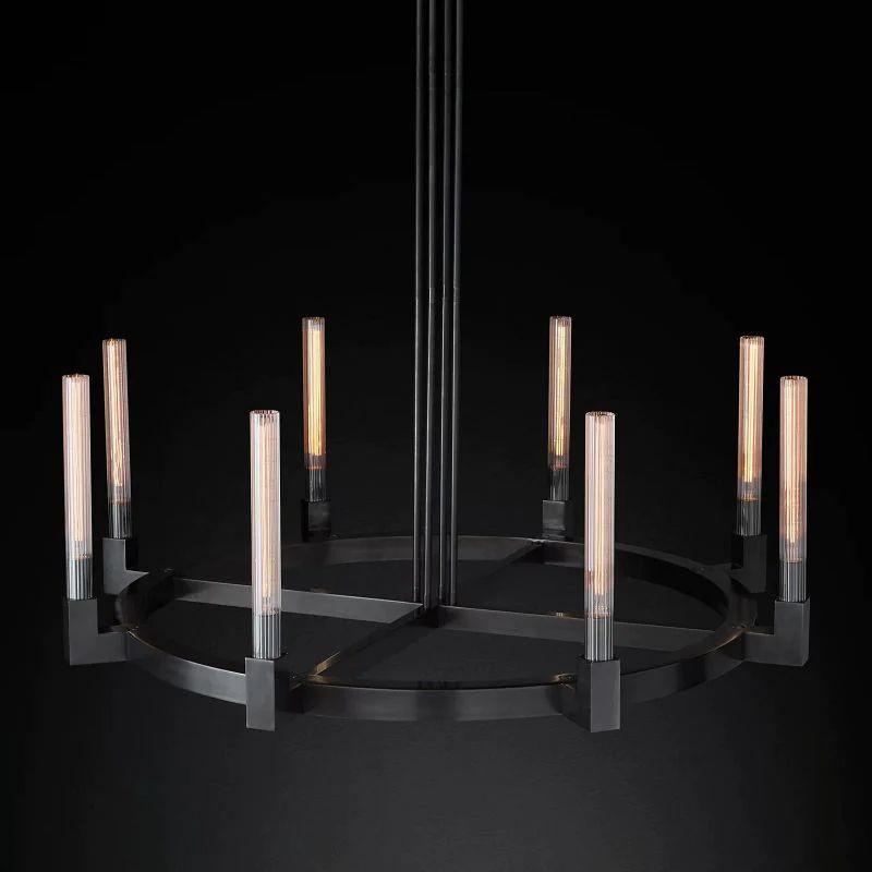 Cannel Glass Round Chandelier 48" - Grace Lamp