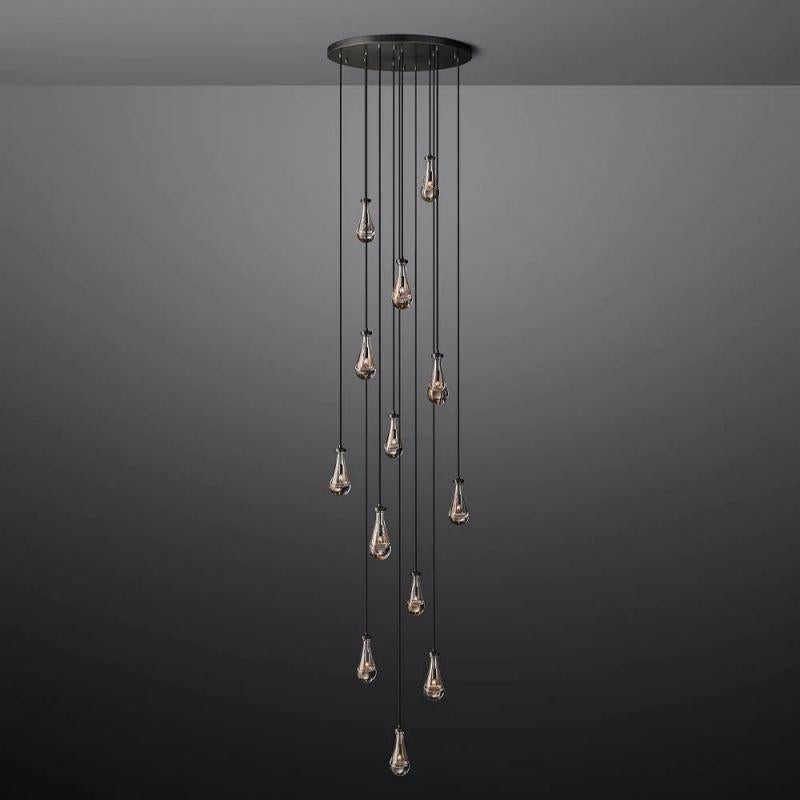 Rain Modern Round Glass Chandelier 36" - Grace Lamp