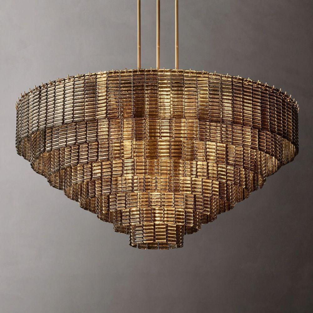 Sirene Smoke Glass Round Chandelier 52" - Grace Lamp